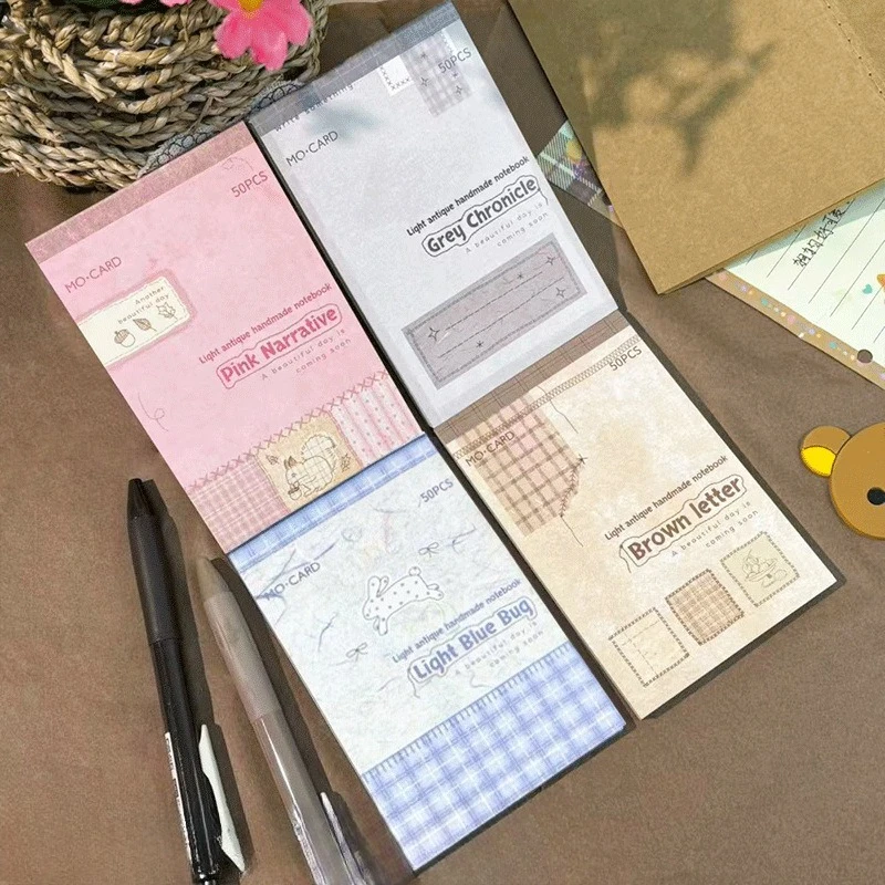 

Vintage Tear-Resistant Sticky Notes Book 50 Sheets Durable Easy Peel for Bullet Journals To-Do Lists Student Work Travel