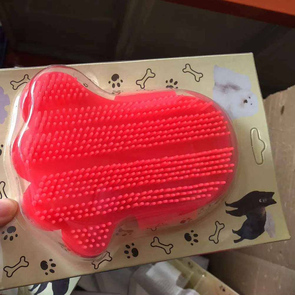Pet Bath Brush for Dogs Cats Puppies Adjustable Elastic Band Grooming Massage Scrubber Hand Worn Hair Removal Tool Random Color
