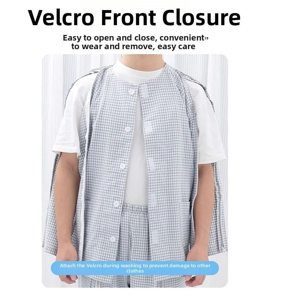 

Convenient Bedridden Elderly Care Clothing Skin-Friendly Breathable Tear Away Recovery T-Shirt Comfortable Soft Patient Clothes
