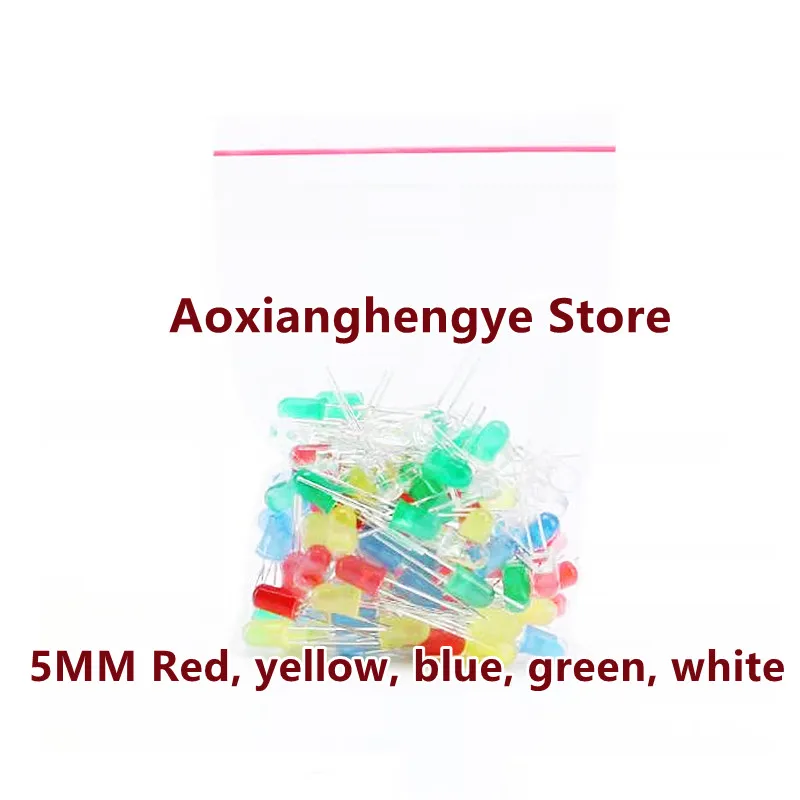 F5/F3 5MM/3MM 20 pieces each in red, yellow, blue, green and white LED Light-emitting diode