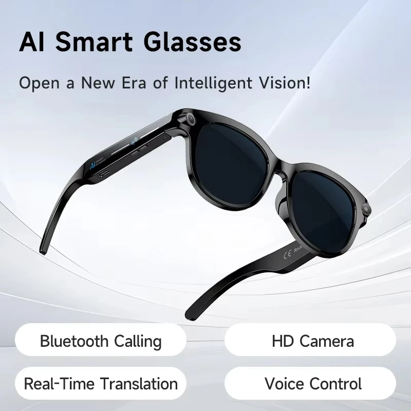 Lenovo 8K HD AI Smart Glasses Real-time Translation 1600wDual Camera Bluetooth Call Shoot Audio Video Music Play Sunglasses 2026 image 2