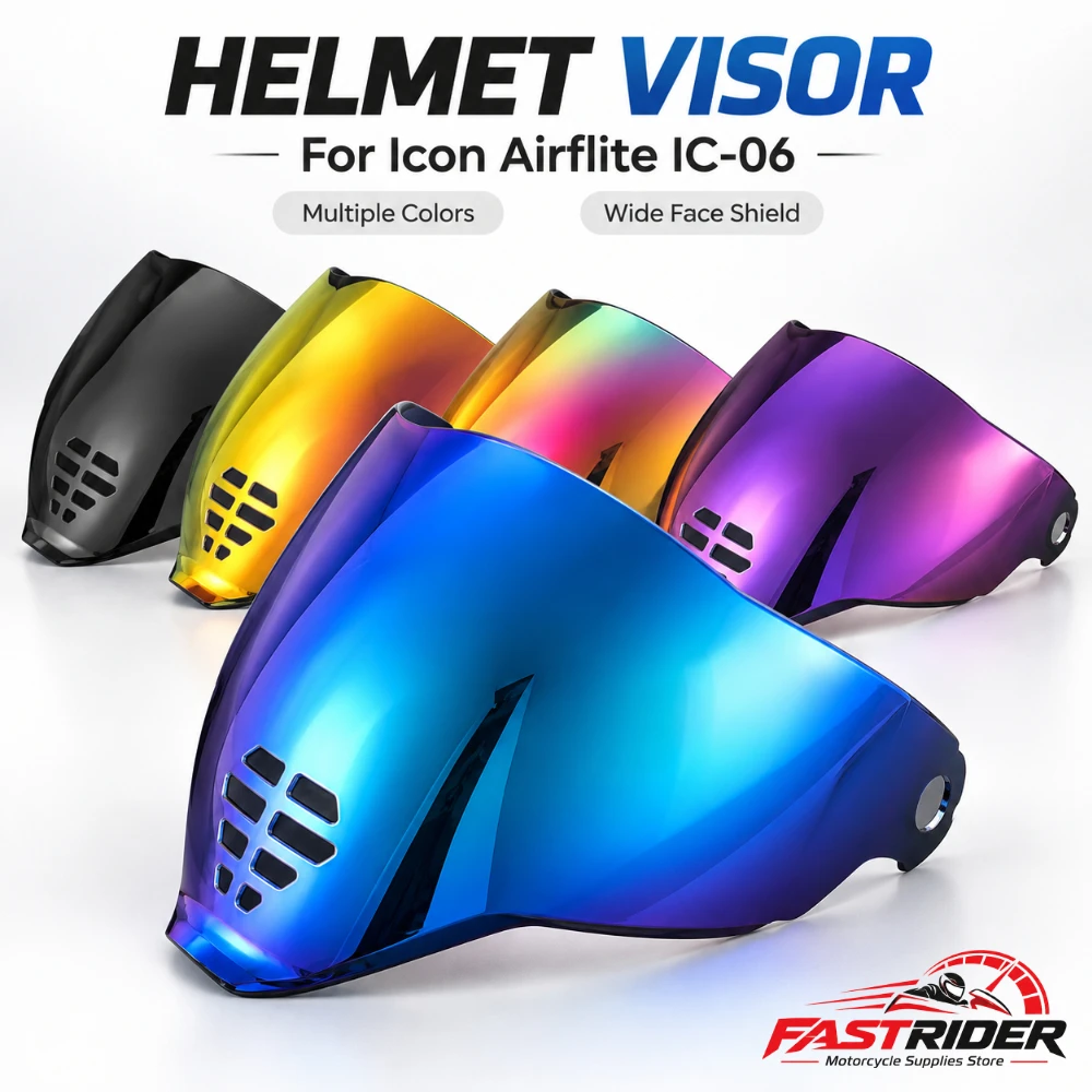 Motorcycle Helmet Visor Replacement Face Shield Windproof Full Face Shield Accessories For Icon Airflite IC-06