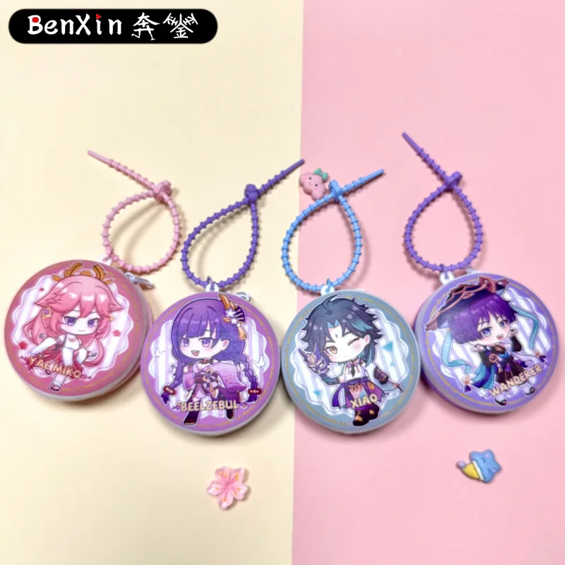 حقيبة تخزين تغيير فضفاضة مرتبطة بالرسوم المتحركة من مينسو، حقيبة سلسلة مفاتيح، قلادة، قلادة سلسلة مفاتيح السيارة