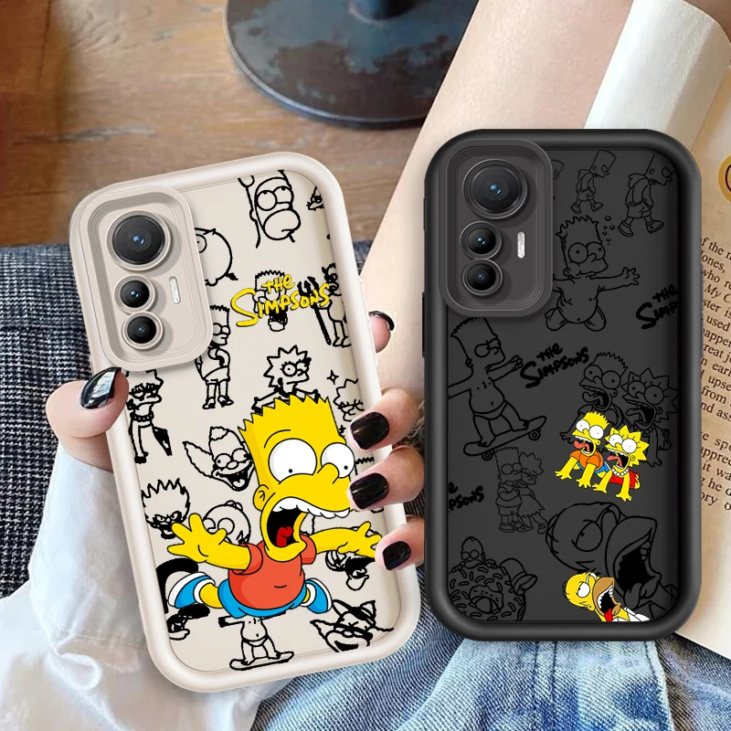 

Disney Simpson Cute Cartoon For Xiaomi Mi 15 14 14T 13T 13 12 12S 12T 11i 11X 9T Pro Lite 5G Eye Ladder Soft TPU Phone Case