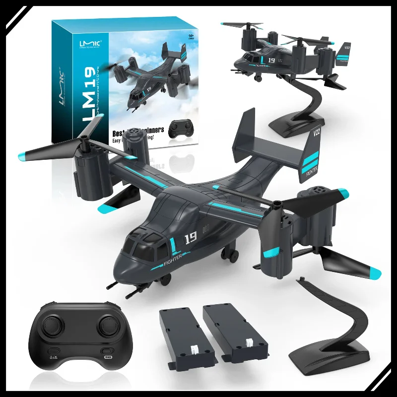 

RC Helicopter Dual Mode Land Air Fighter Drone 4K HD Camera Remote Control Aircraft Military VTOL Flying Toy Model for Adults