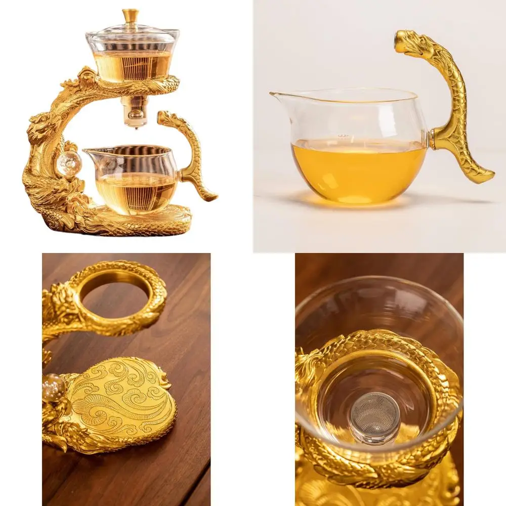 

Golden Dragon Semi-Automatic Tea Set with Infuser for Glass Teapot