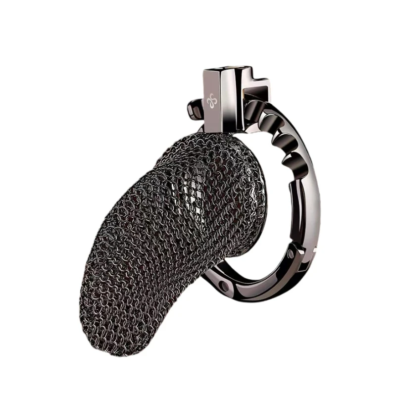 Mesh chastity lock cock cage men, stainless steel, smooth and lightweight, anti-escape, control desire, penis lock