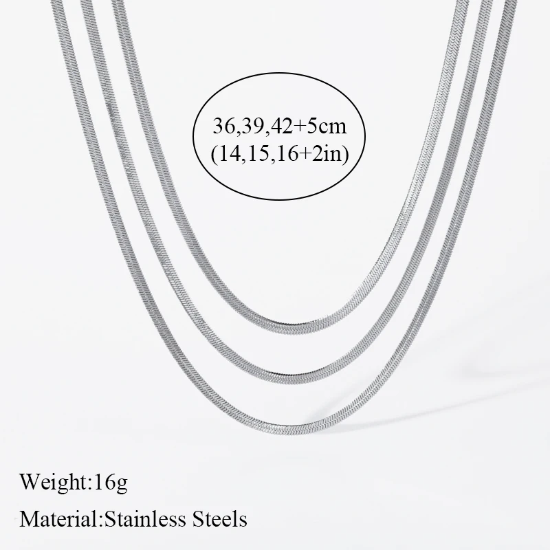 EILIECK 316L Edelstahl Mehrschichtige Metallkette Halskette für Damen, Modische Goldfarbene Wasserdichte Halskette, Schmuckgeschenk – Detail 14