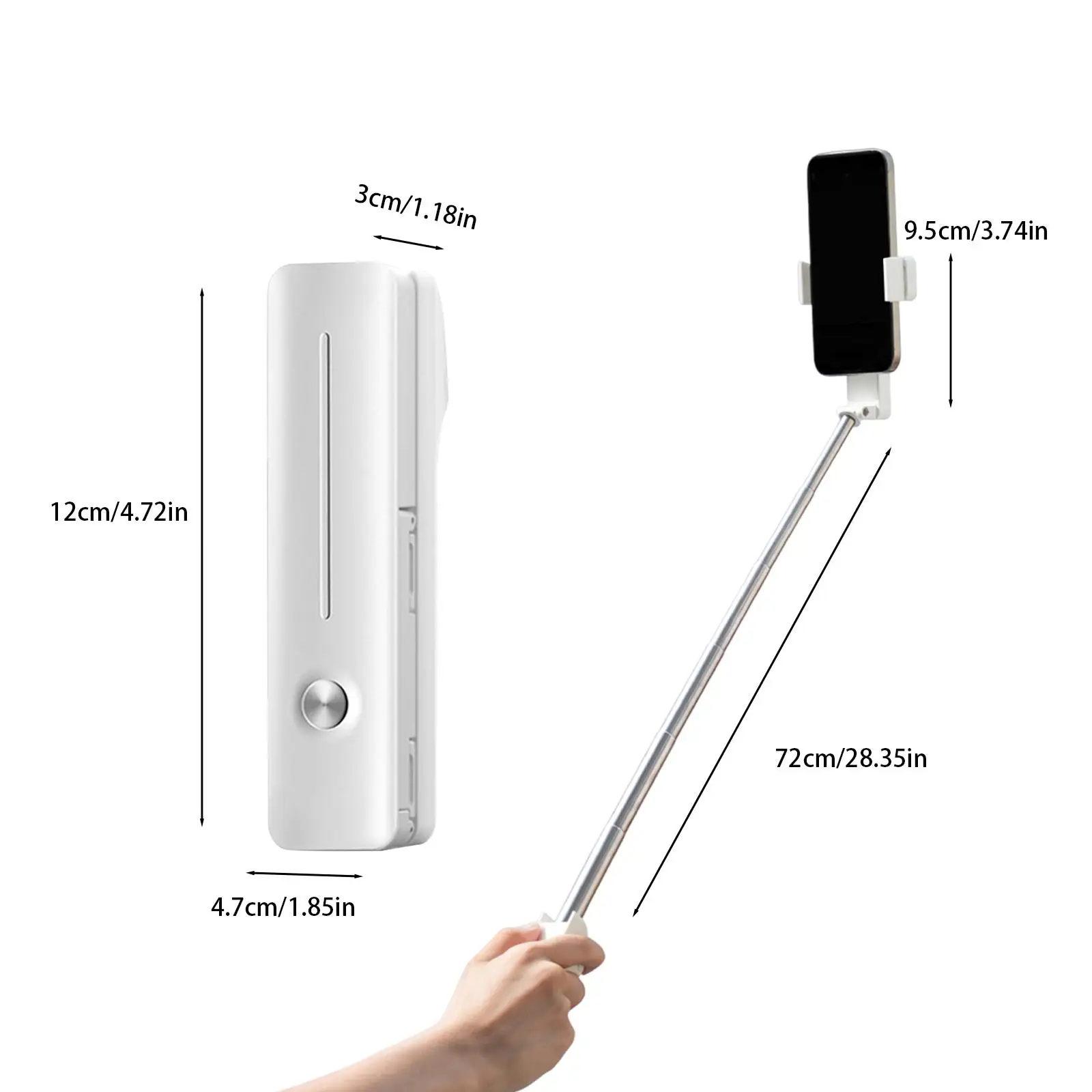 عصا سيلفي سهلة الاستخدام ومدمجة وخفيفة الوزن لصور الهاتف أثناء السفر