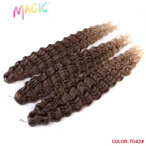 Magic Ariel Curl Hair Water Wave Twist Crochet Hair Synthetic Braid Hair Ombre Blonde 22 Inch Deep Wave Braiding Hair Extension - Image 50