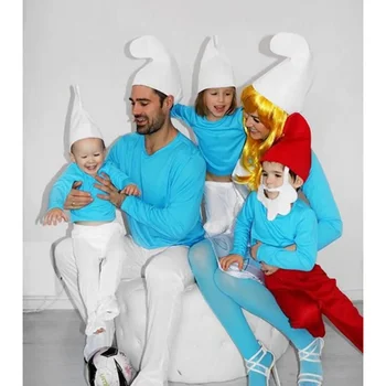 Disfraz de Halloween para niños, vestido de fantasía de elfo azul, enano azul, 3 a 10 años