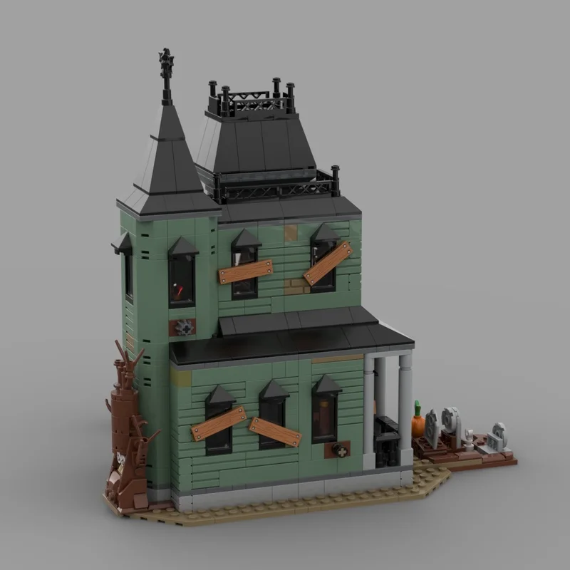 958PCS Halloween Spooky Haunted House MOC Architecture Custom Building Blocks DIY Display Model Holiday Gift For Teen Collectors