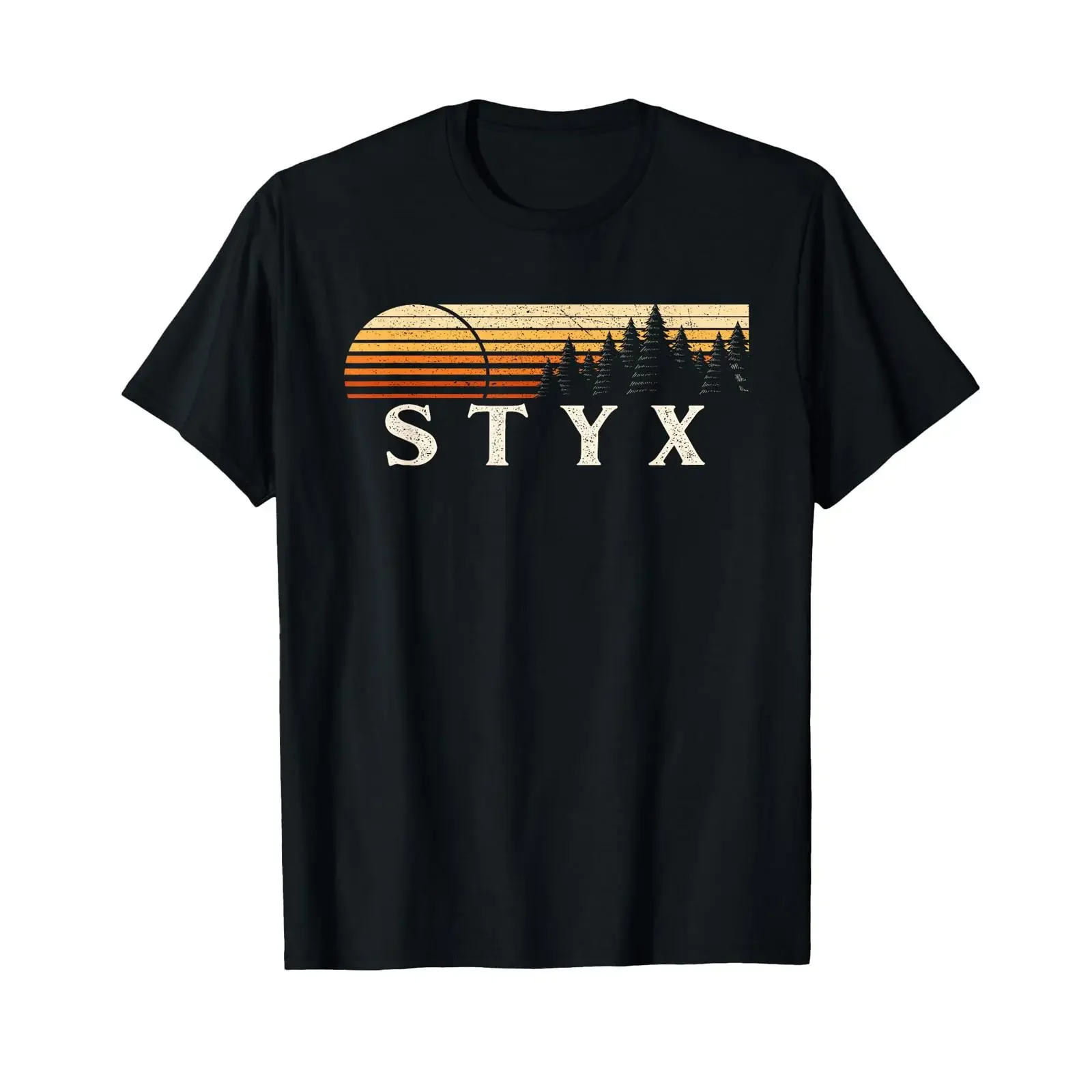 Styx TX Vintage Evergreen Sunset Eighties Retro T Shirt vintage Washed Comfortable designer clothes Slightly Stylish Versatile