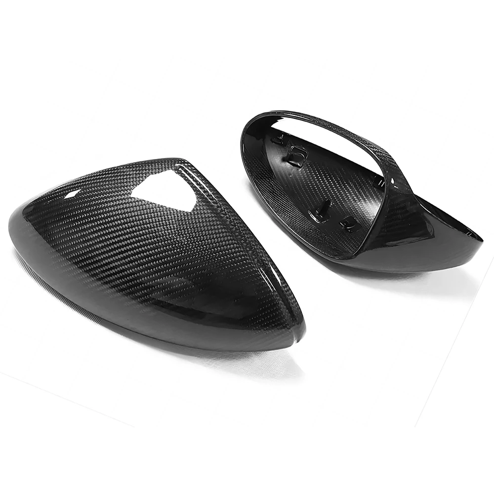 Replacement Rearview Side Mirror Covers Cap For 16-22 Porsche 718 Cayman Boxster OEM Style Dry Carbon Fiber Casing Shell