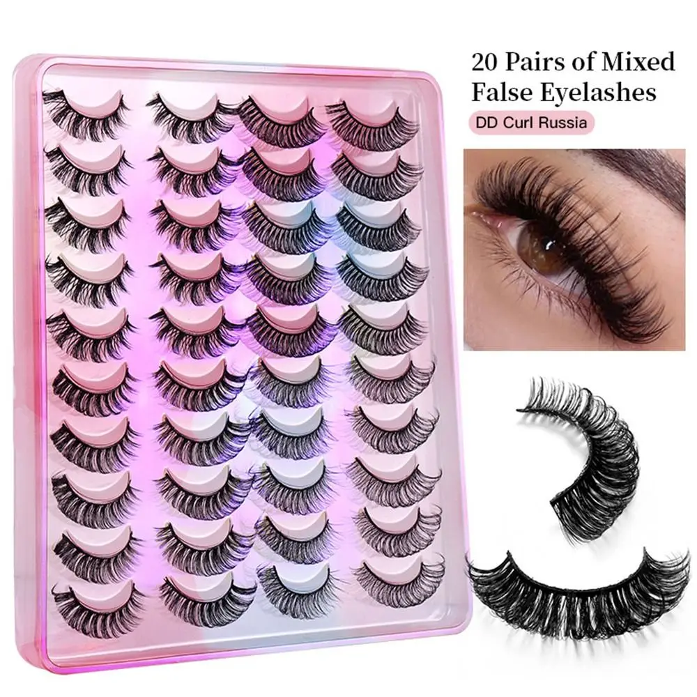 Fuffy Lashes Faux Mink Hair Women Beauty False Eyelashes Faux Mink Eyelashes Russian Curly Eyelashes Thick Long Eye Lashes