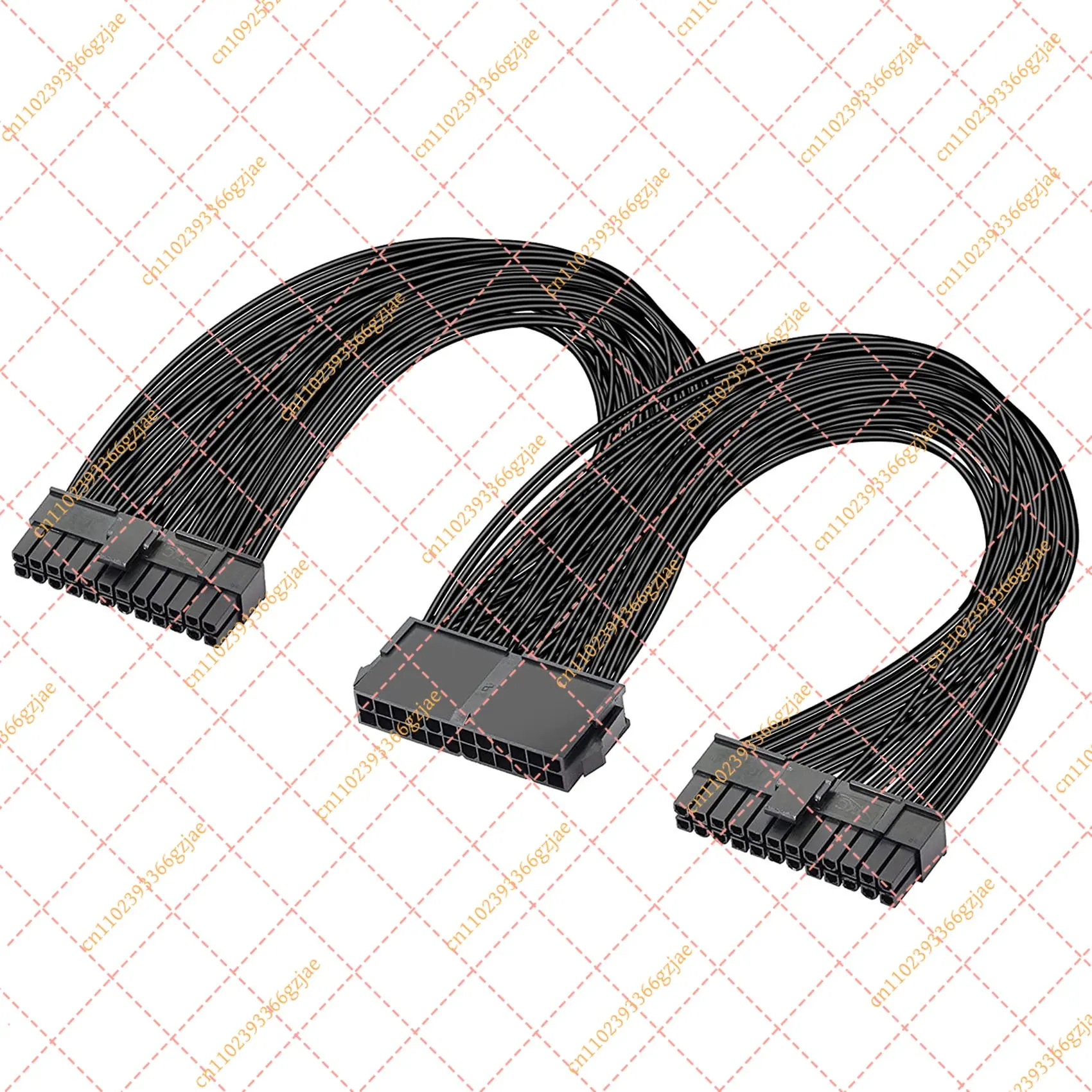 FY Quality Dual PSU Power Supply 24-Pin ATX Motherboard Splitter Cable,24Pin(20+4) for ATX Motherboard Extension Cable