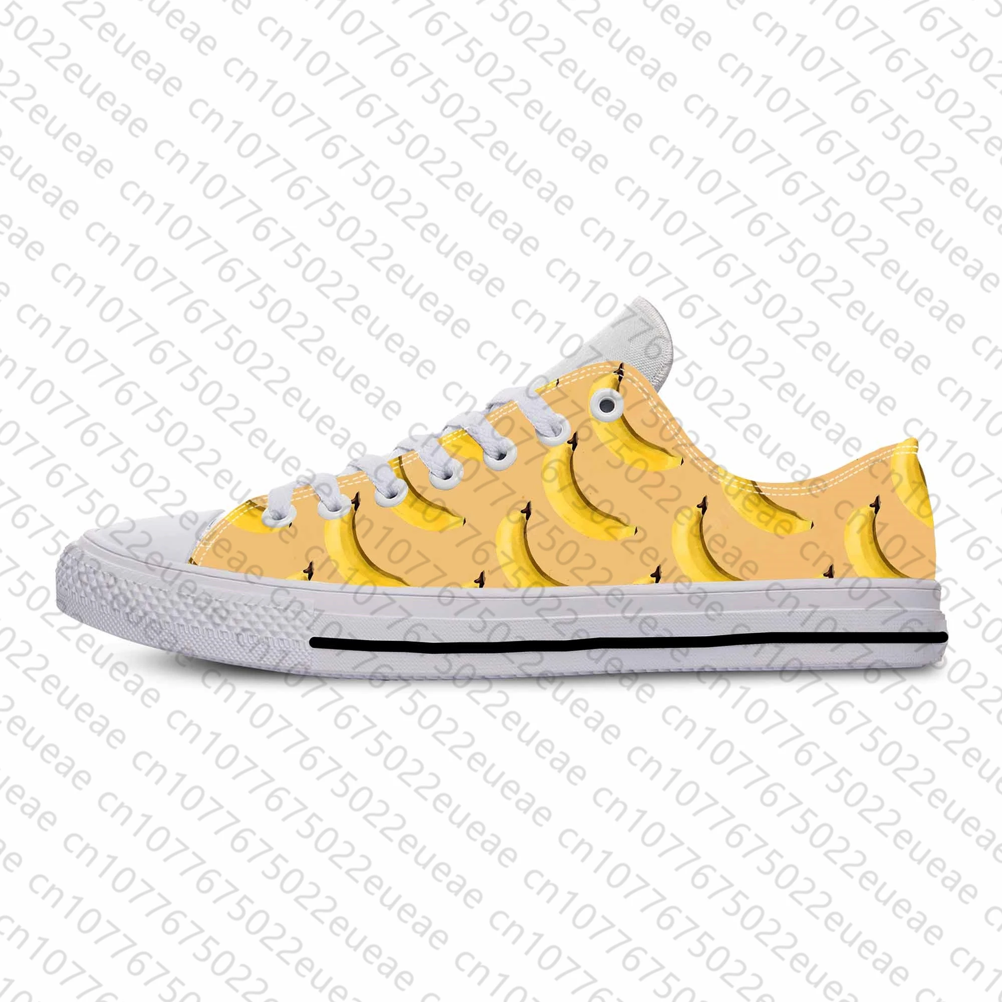 Hot Anime Cartoon Manga Comic Fruit Banana Pattern Casual Cloth Shoes Low Top Comfortable Breathable 3D Print Men Women Sneakers