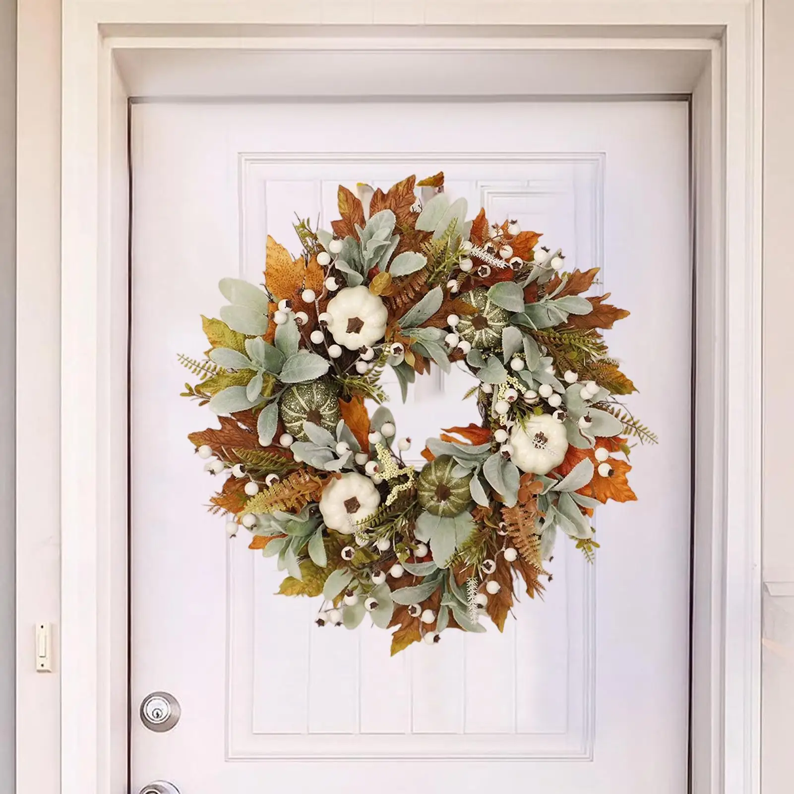 

Fall Wreath Fall Halloween Wreath With Pumpkin Artificial Home Decor Thanksgiving Decorations For Farmhouse Holiday Harvest