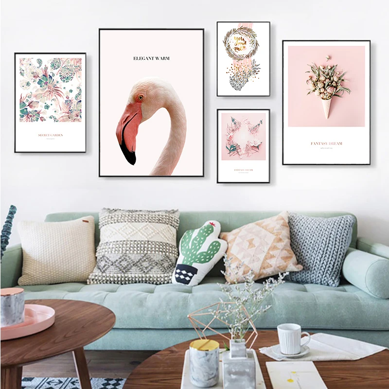 

Minimalist Sweet Floral Canvas Poster Picture Wall, Nordic Living Room, Dining Room, Bedroom Interior Home Decoration Print