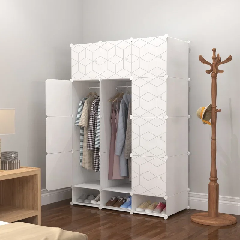 

'12 door big size plastic wardrobe closet with clothes hanger and shoes storage cabinet