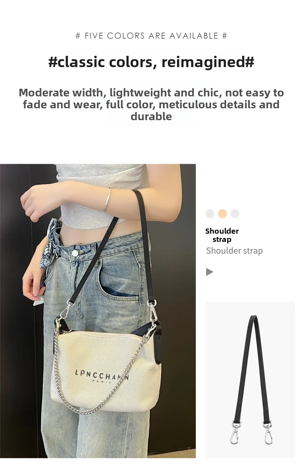Bag Chain Strap Insert For Canvas Lunch Box Bag Durable Fashion Good Quality Bag Modification Bag Accessories