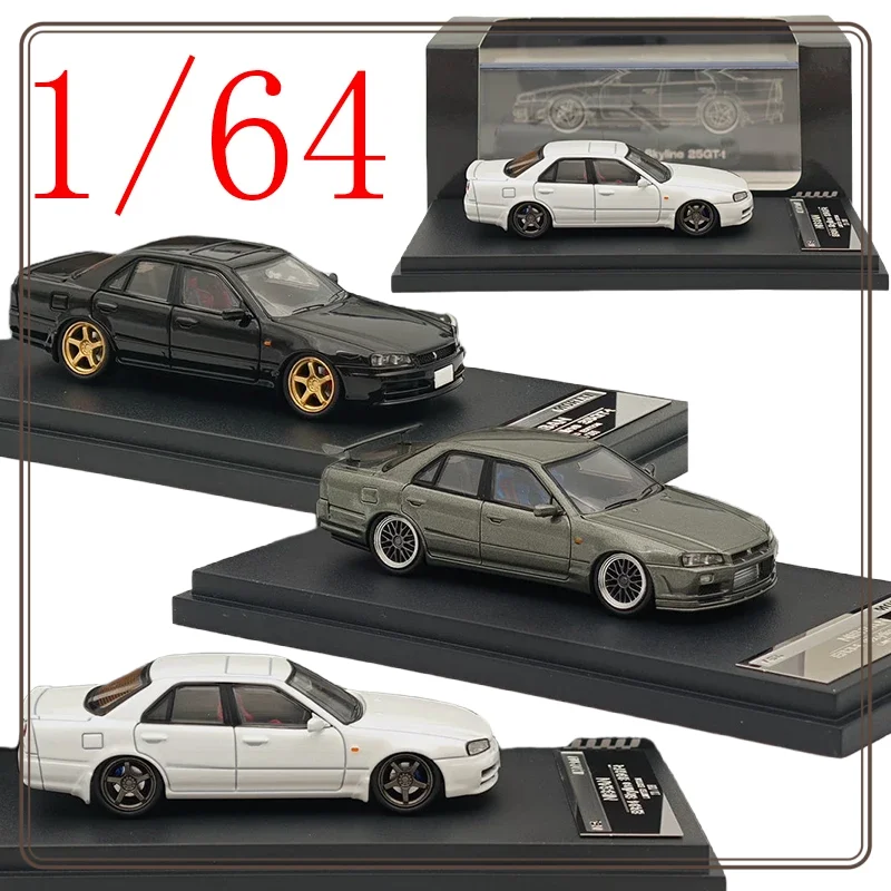 

Литая под давлением модель автомобиля Nissan из сплава в масштабе 1/64 Nissan Skyline URAS ER34, игра в подарок, оригинальная коробка игрушечных машин
