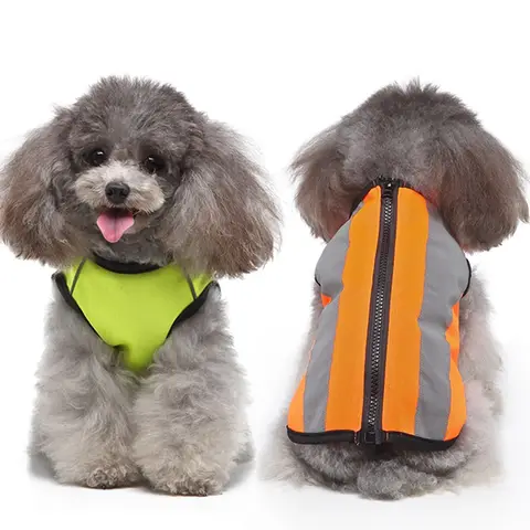 Pet Zipper Luminous Vest Clothes Dog  Lightweight Adjustable  Jecket Safe  Spring Autumn Walking Hunting  