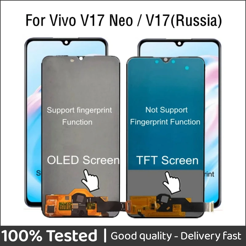 

6.38" For VIVO V17 Neo Europe LCD Display Touch Screen Assembly Replacement Accessory For VIVO V17 Russia version LCD Display