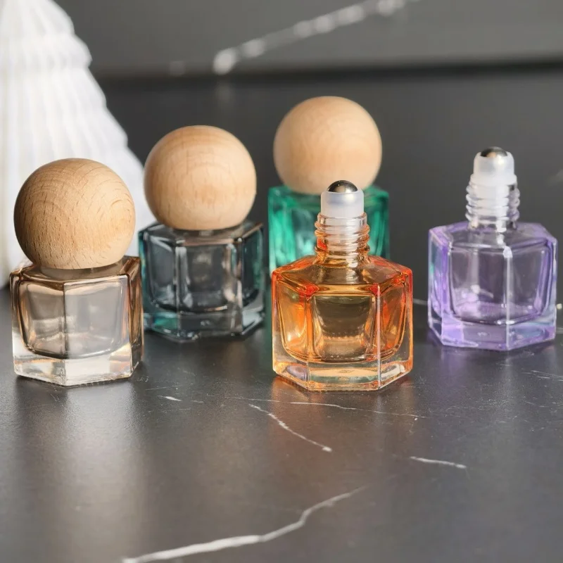 Flacons de parfum en verre vides de 8 ml avec bouchon en bambou (lot de 10/30/50 pièces) - Flacons roll-on pour huiles essentielles/attar_voghion.com