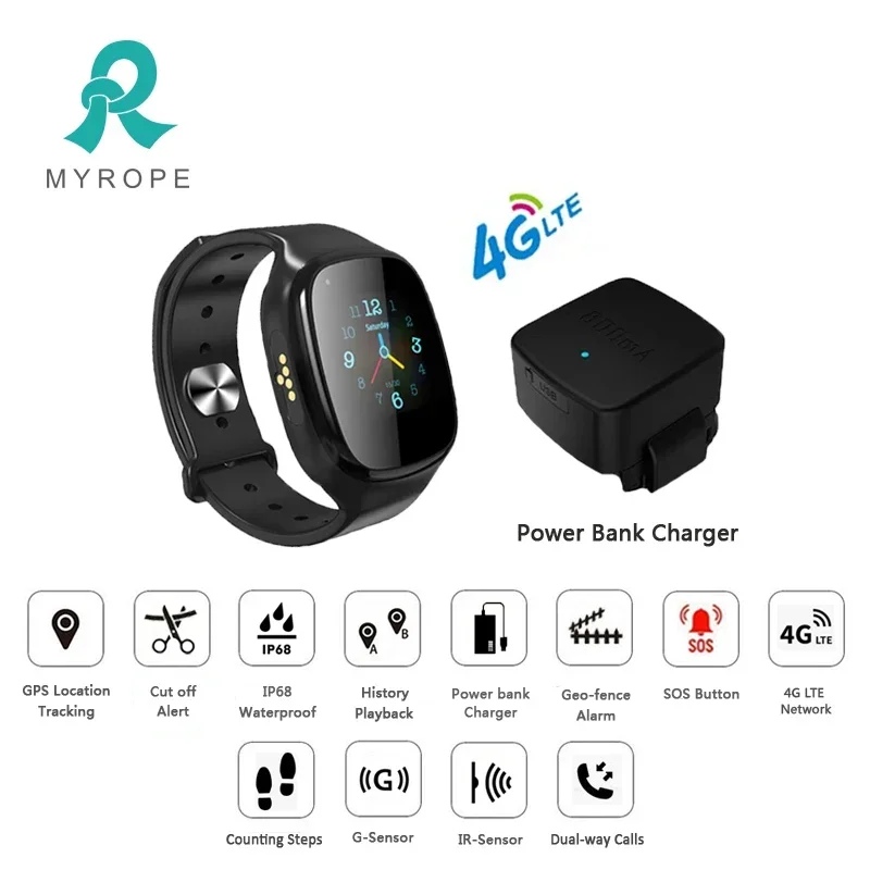 Imagem -02 - Tamper Proof Gps Tracker Bracelet Ver Relógio 4g Apto para Descompressão Cuidado Idoso