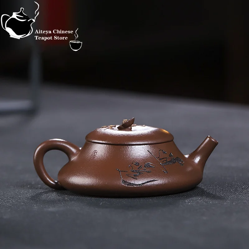 Bule de argila roxa artesanal Yixing, minério original, argila roxa, bule Xiaoyao, bule chinês, conjunto de chá Kung Fu