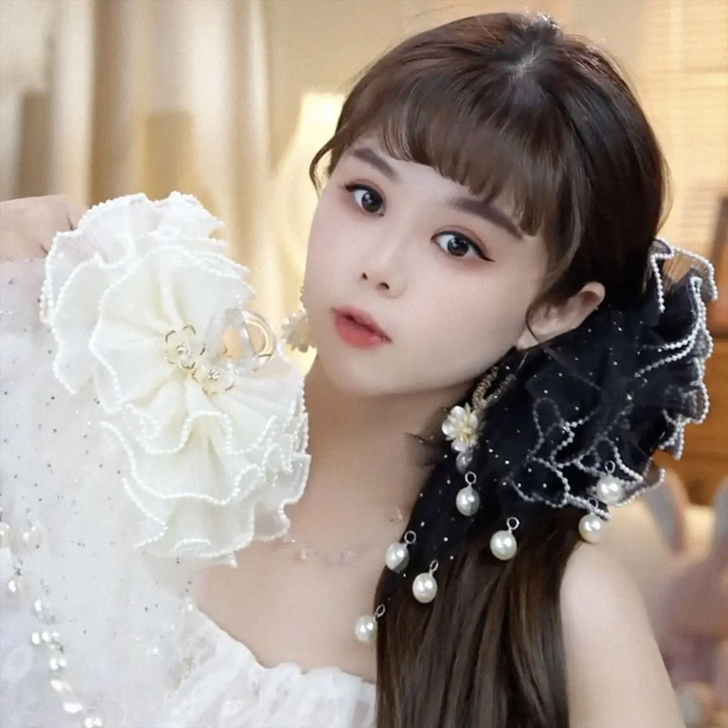 Fashion Yarn Big Hair Clip Trend Hairpins Pearl Tassel Barrette Headband For Women Girl Korea Trend Hair Accessories Jewelry