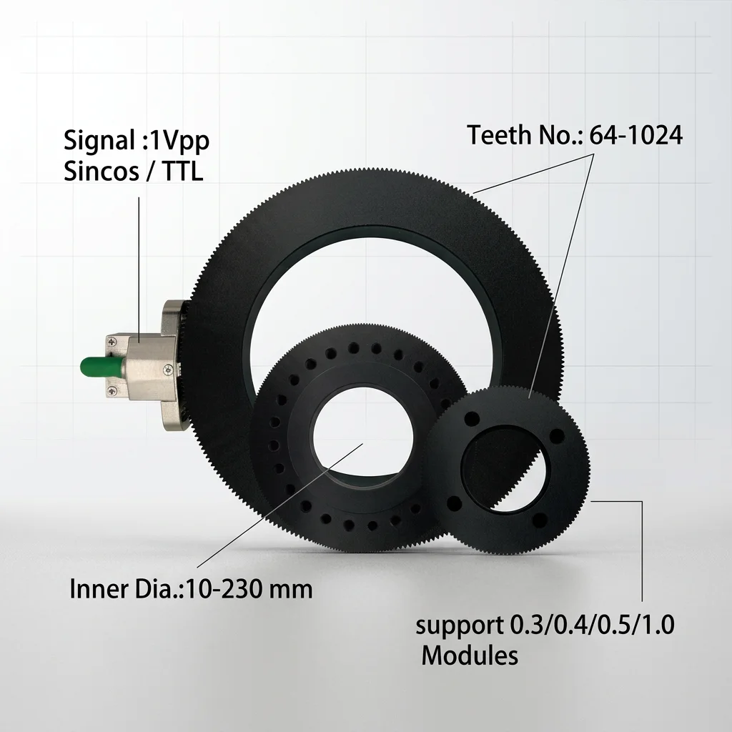 CGNMH MR Rotary Gear Ring Sensor Spindle Encoder High Resolution Magnetic Device Sine Cosine Gear Encoder