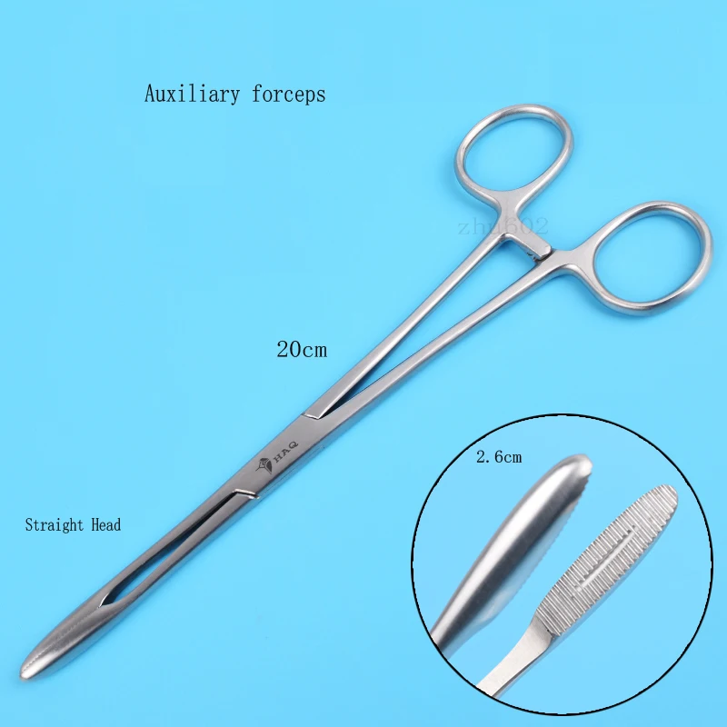 Stainless steel auxiliary forceps tweezers with teeth beauty salon clamps dental cotton balls thickened surgical tools medical s