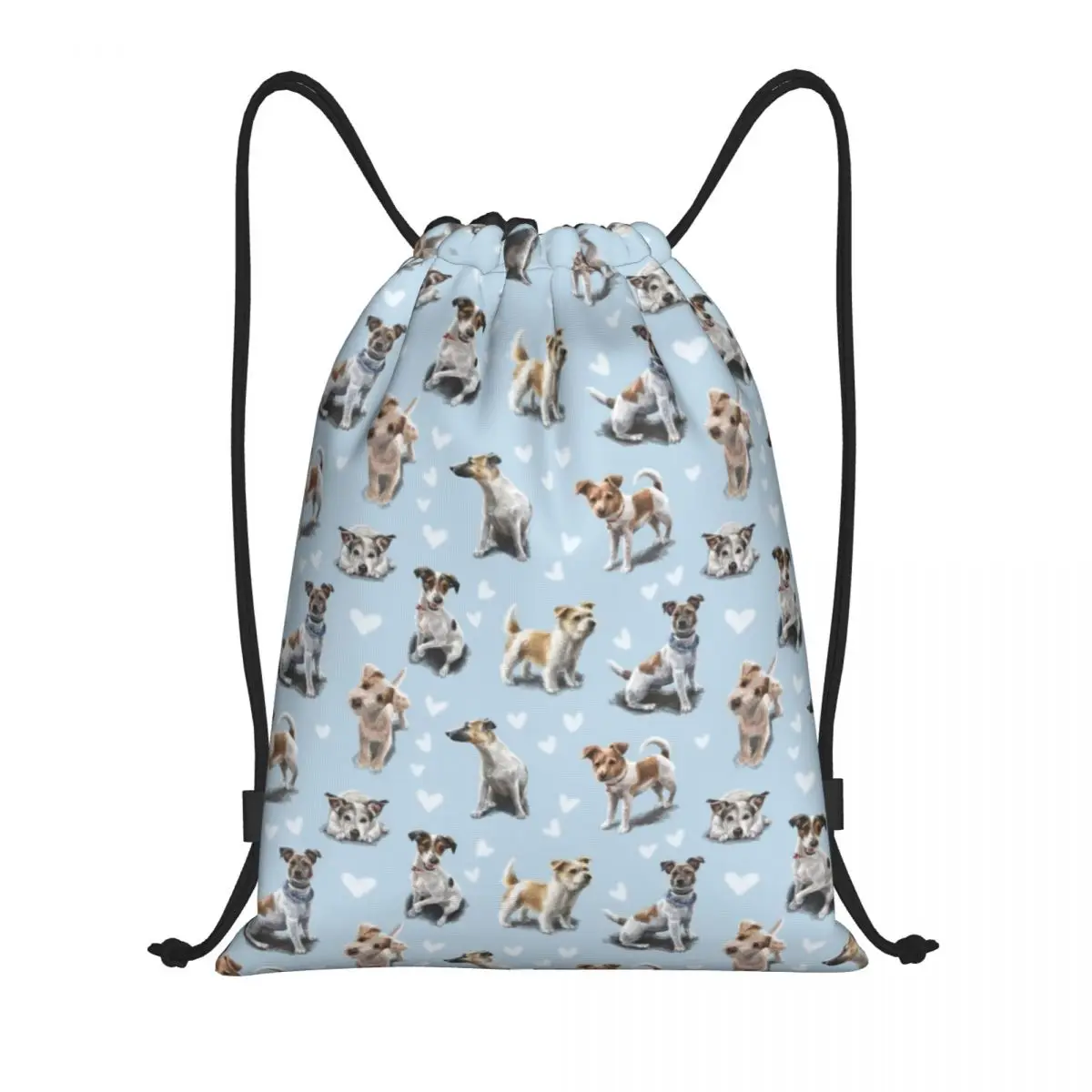 

Jack Russell Terrier Puppy Love Drawstring Backpack Women Men Gym Sport Sackpack Foldable Pet Dog Shopping Bag Sack