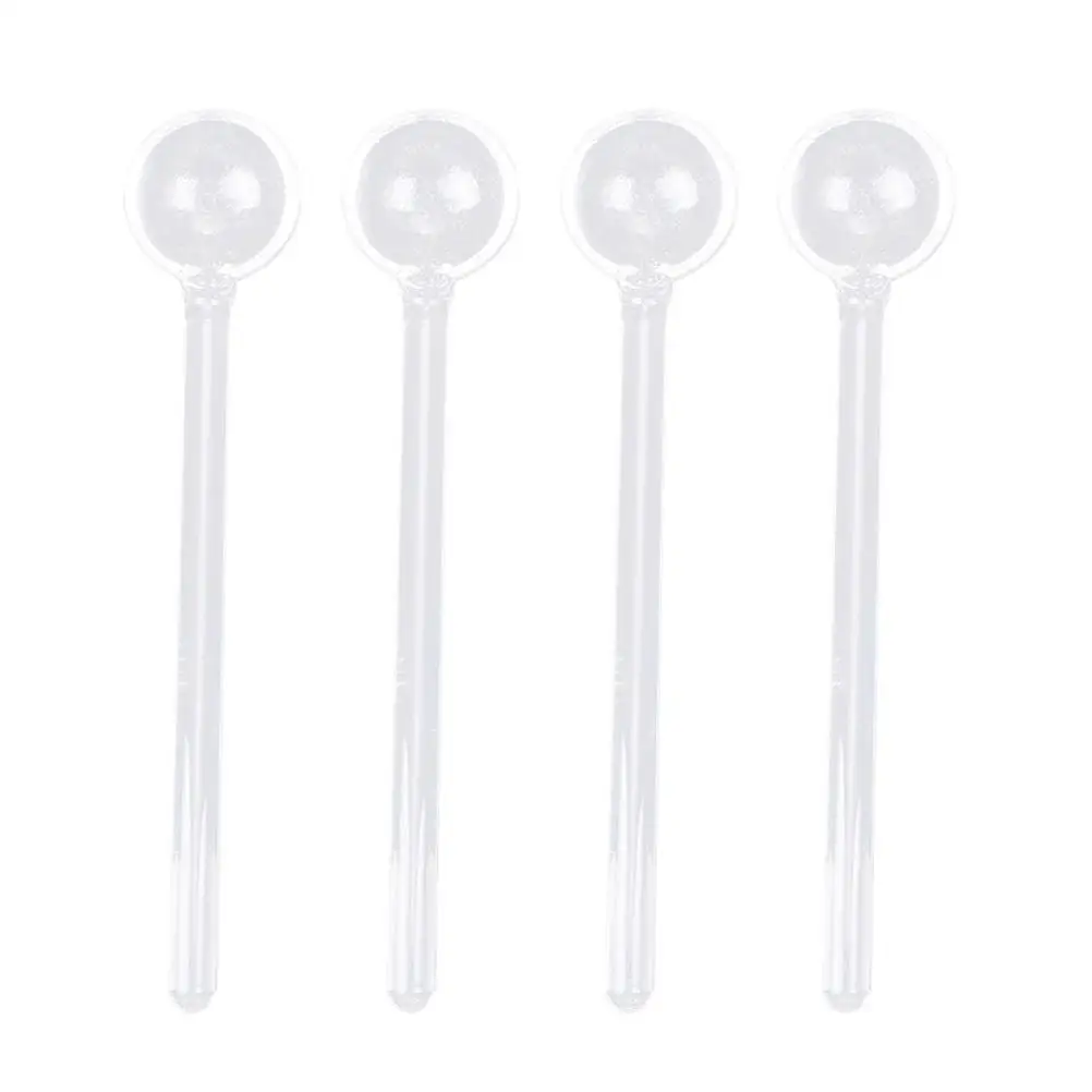 

4 Pcs Scoops Mixing Spoon Coffee Dessert Spoons Transparent Glass Milk Powder Home
