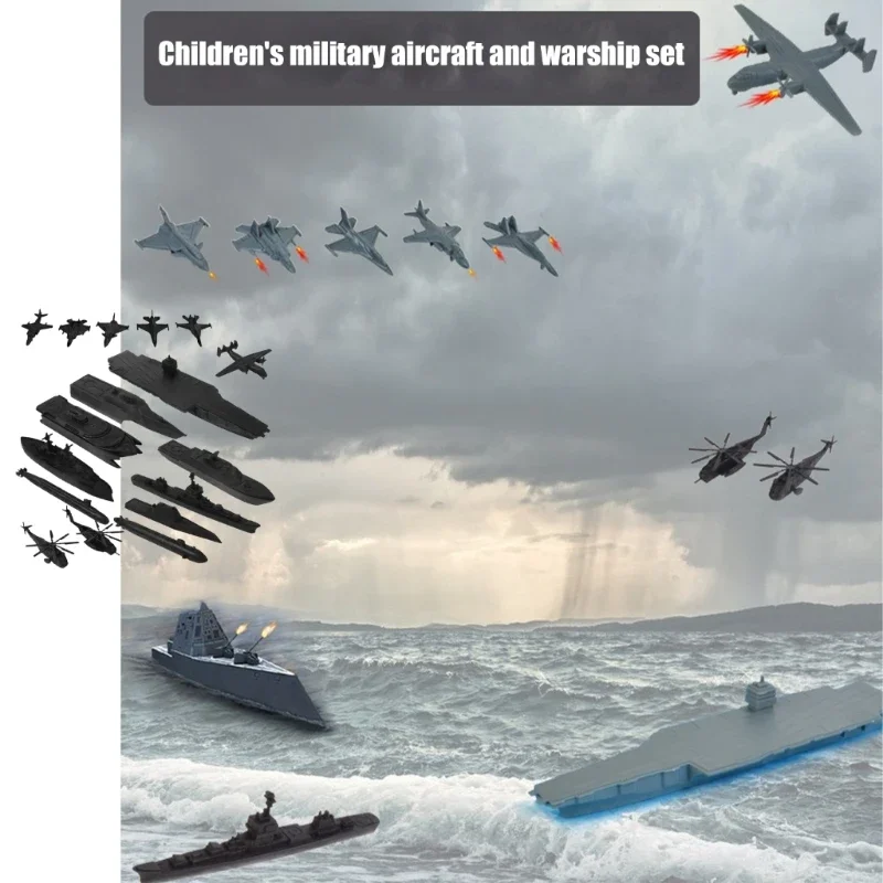 17 Stuks Marine Ship Vliegtuigen Model Set Realistisch Ontwerp Oorlogsschip Beeldje Voor STEM Onderwijs Craft Model Scène 15UB