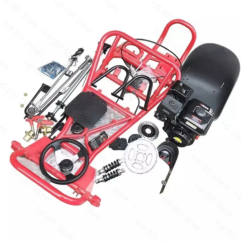 Image of 168CC modifiziertes Vierrad-Motorrad-Drift-Gokart, komplettes Set mit Fahrzeugrahmenzubehör und Straßenreifen (ohne Frachtkosten)