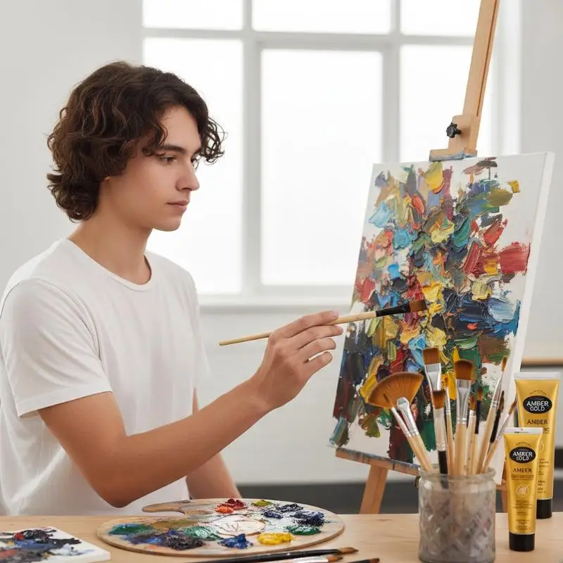 Ensemble de pinceaux professionnels pour artistes, poils en nylon, pour aquarelle, acrylique, peinture à l'huile, artisanat et décoration du visage et du corps