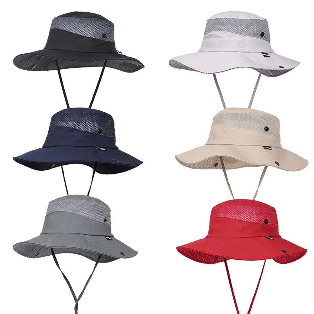 Sombrero de ala ancha UPF50 con protección UV para hombre y mujer, sombrero de cubo para exteriores, senderismo, pesca, Camping, Verano