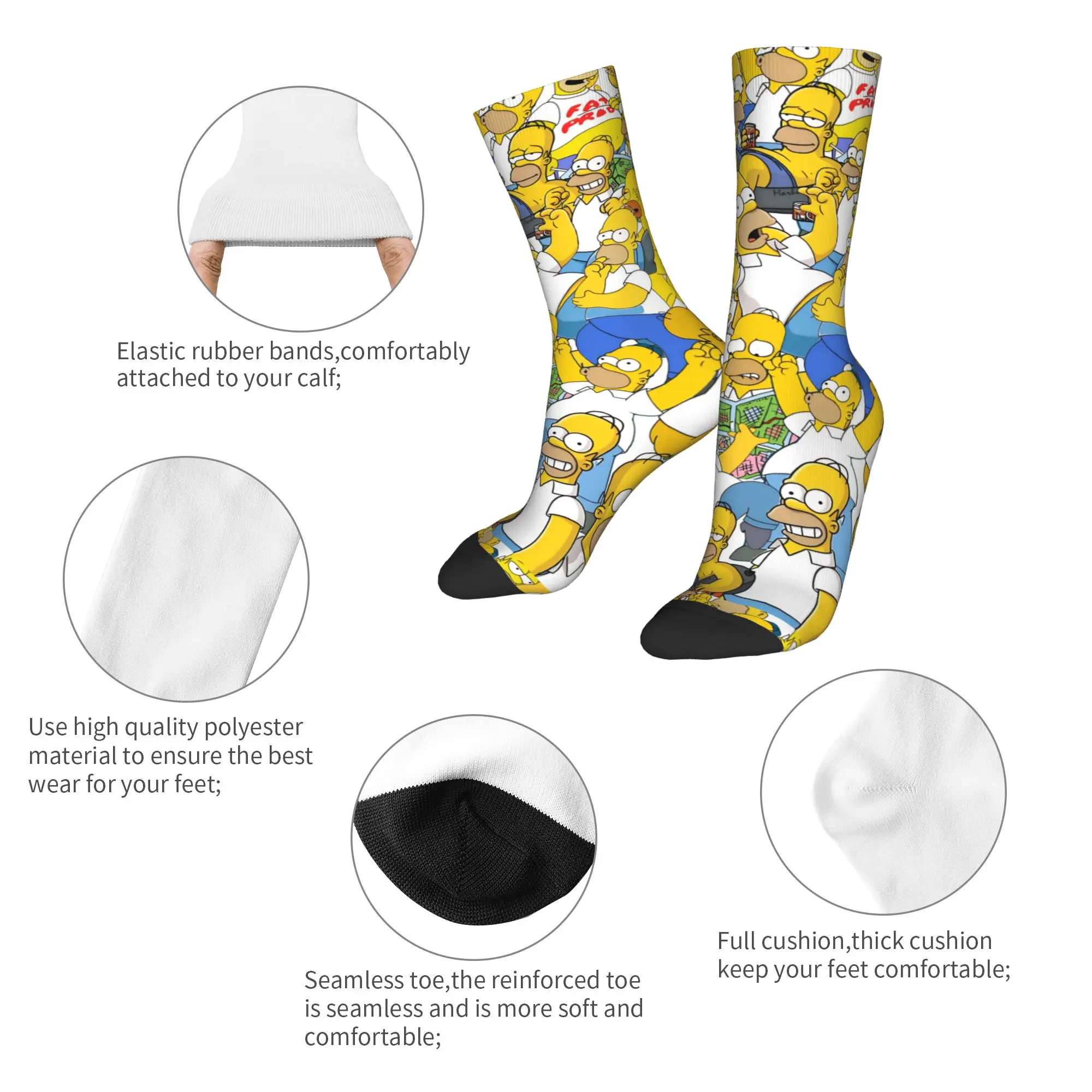 Winter Warm Cool Men's Women's Cartoon Family The S-Simpsons Socks Non-slip Soccer Socks,