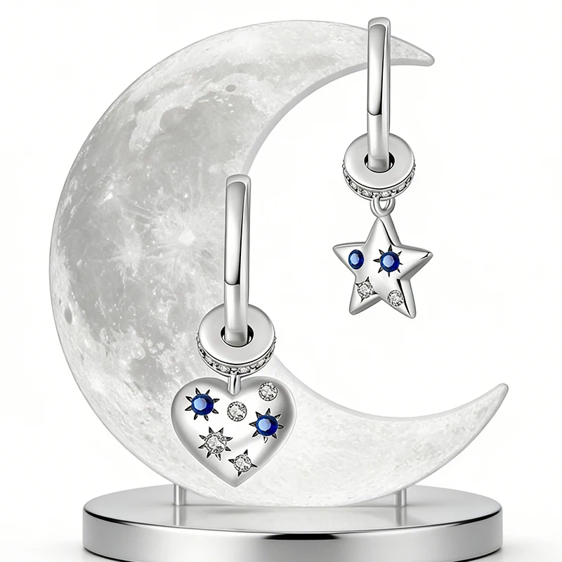 

925 Sterling Silver Starry Night Hoop Earrings Minimalist Zircon Earrings For Women Fine Birthday Anniversary Jewelry Gifts