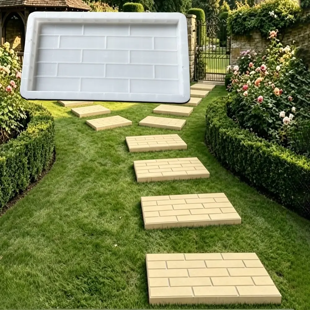 I-Shaped Concrete Paver Molds Non-Slip Long Shape Pavement Floor Template Plastic Easy Release Cement Brick Mould Farm Garden