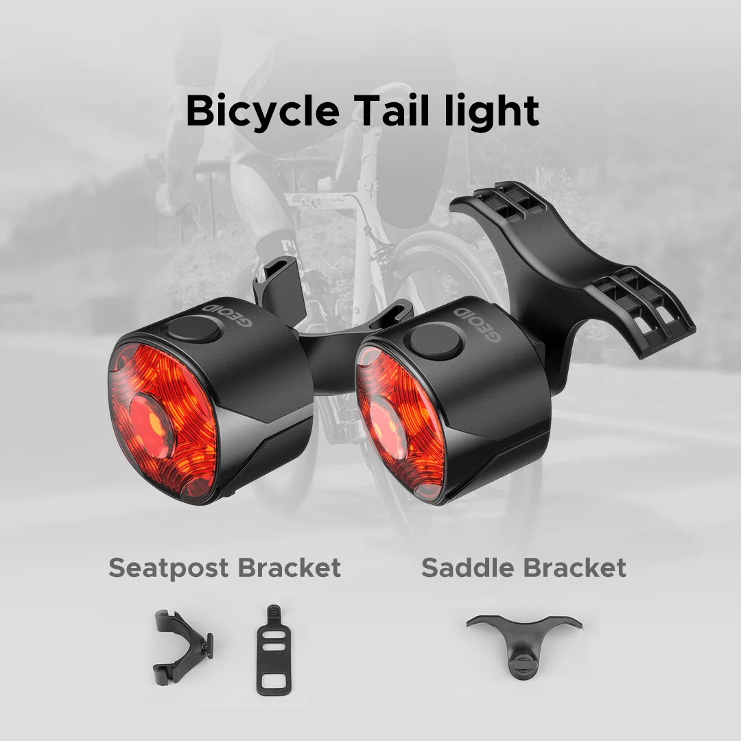 Bicycle Rear Light Brake Sensing Tail Light IPX6 Waterproof LED Charging Cycling Bike Accessories Bicycle Lamp