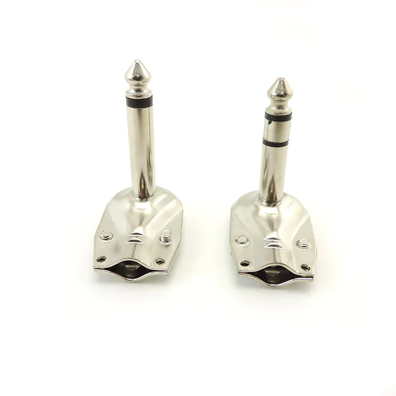 6.35 mm Mono/Stereo 2/3 Pole Jack Plug 6.35mm 90Degree Right Angle for Guitar Phono Pancake 1/4 Inch Connector w28