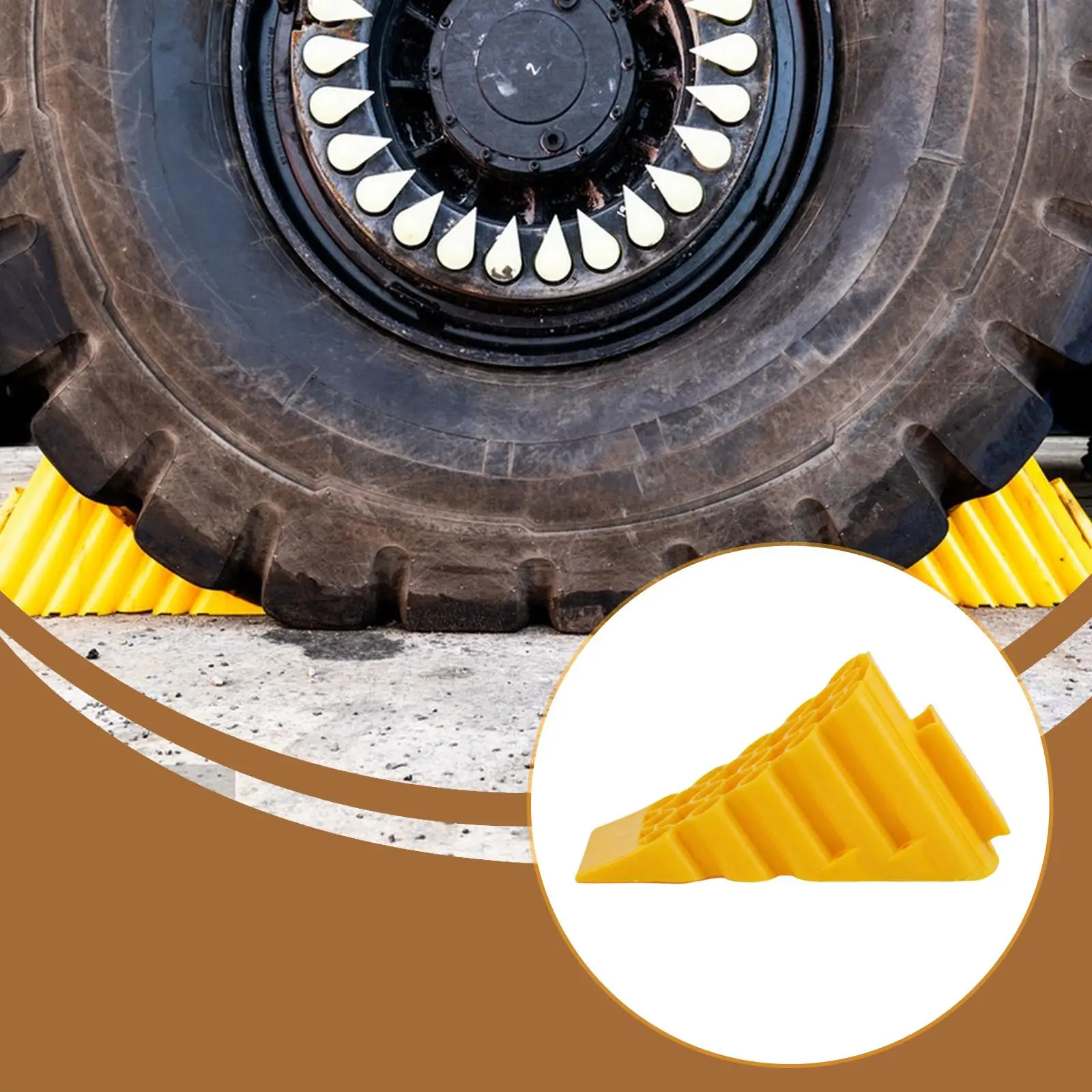 

Wheel Chock Lightweight Non Slip Tire Wedge Multifunctional Vehicle Ramp Outdoor Practical Stabilizer Tire Chock Stopper
