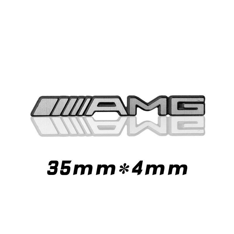 2pcs Aluminium Logo AMG Emblem Decal Car Steering Wheel Sticker Sound Speaker Label For Mercedes Benz AMG Decorative Accessories