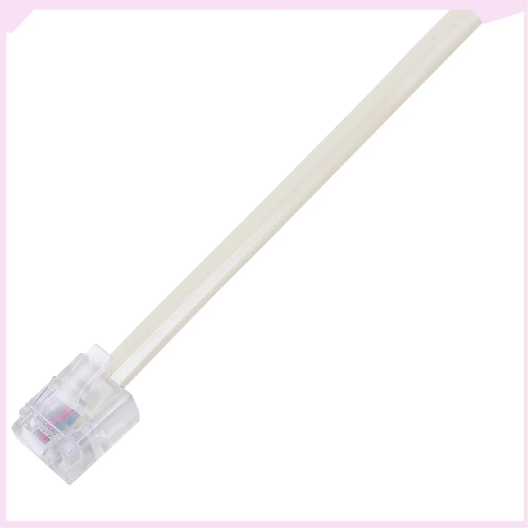 B24B 2X Beige RJ11 6P4C Male Plug To 5 Ports 6P2C Female Socket Phone Line Splitter Adapter