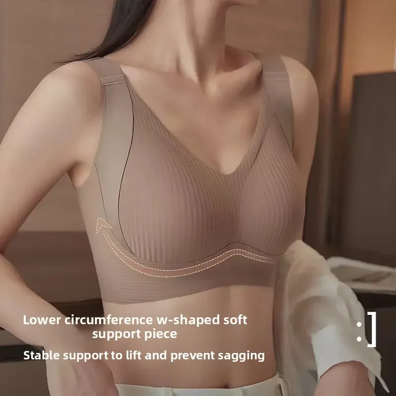 Dámské spodní prádlo bez kostic, nastavitelná velikost pro větší velikosti, bezešvé, proti prohýbání, snižování únavy na boku, pohodlné domácí oblečení - náhled 3