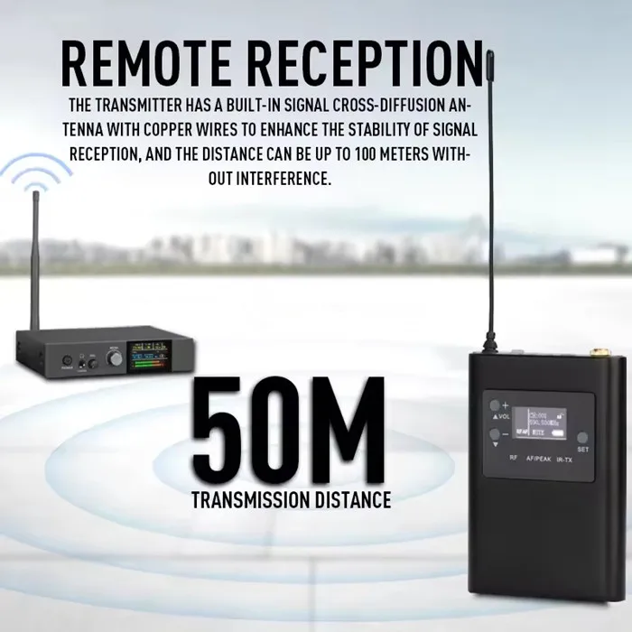 TKG 590.5-599.5mhz stereo UHF Nirkabel di Telinga Monitor Sistem penerima badypack untuk TKG-590